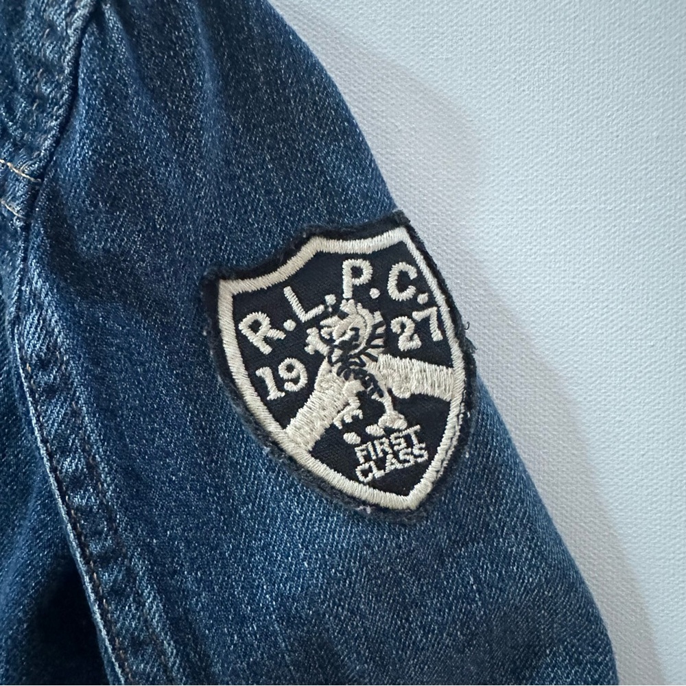 Polo Ralph Lauren Kids 5 Denim Jacket with Patches Bear American Flag Tiger - Picture 7 of 8
